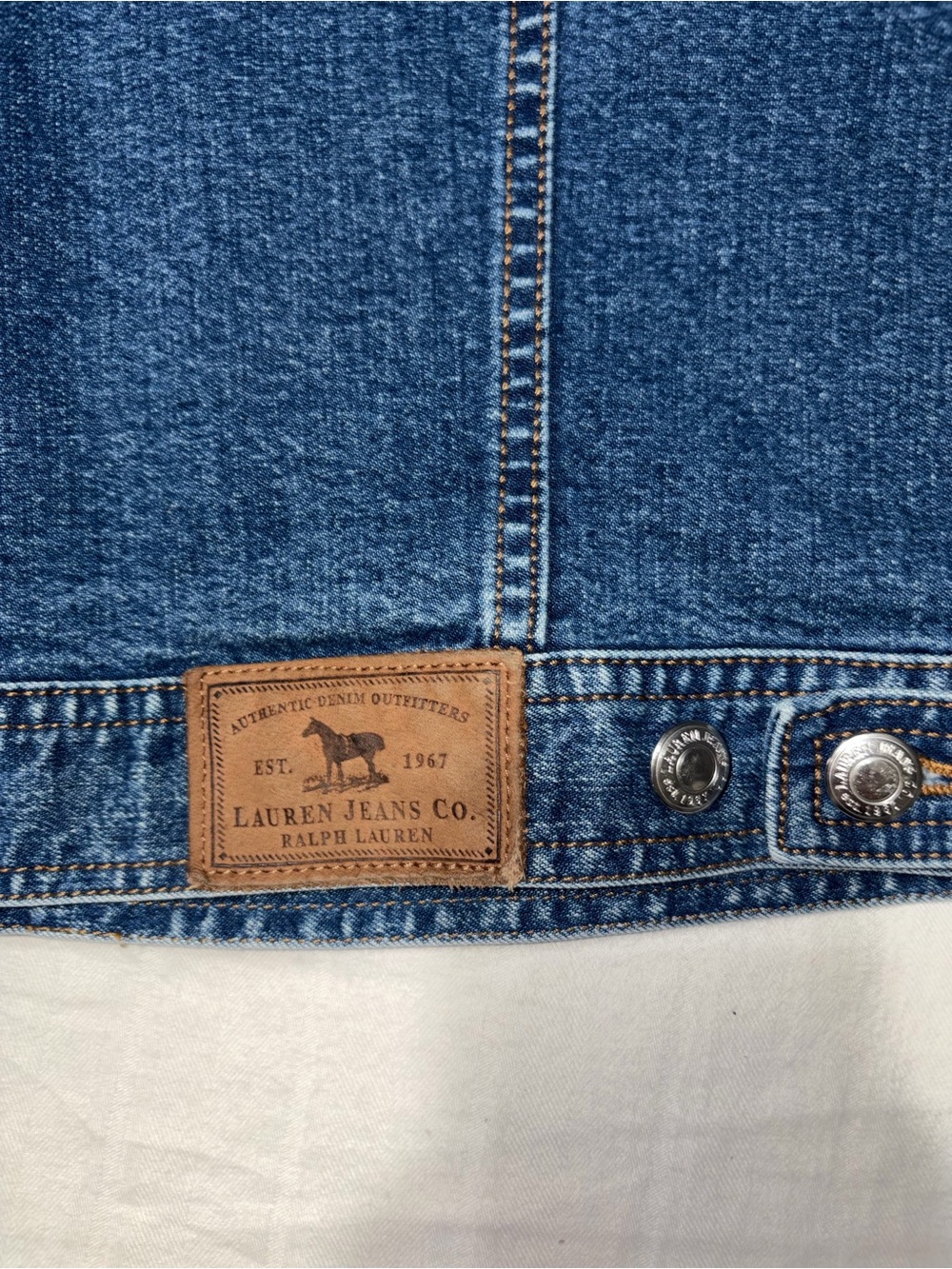 Lauren Jeans Co Ralph Lauren Classic Dark Blue Denim Jacket - Picture 5 of 9